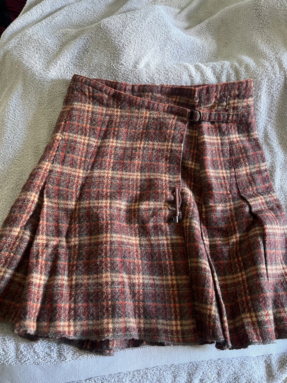 Plaid A-Line Mini vintage Skirt in Brown